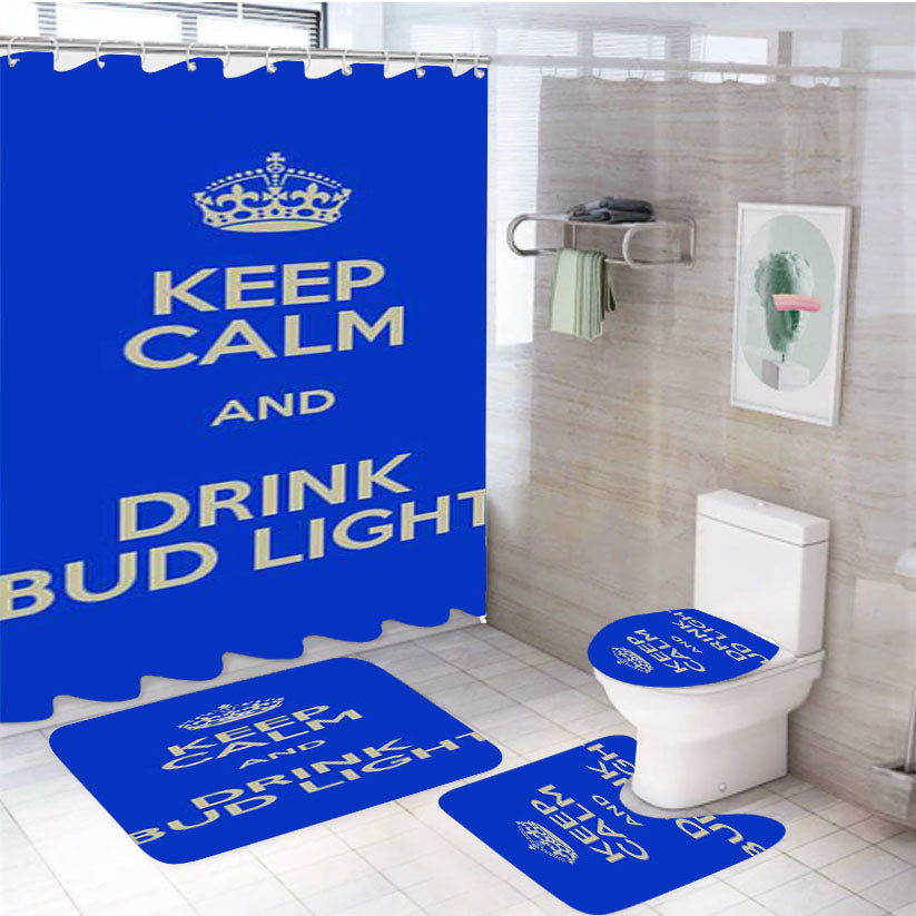 Keep Calm Drink Bud Light 4Pcs Bathroom Set Shower Curtain
