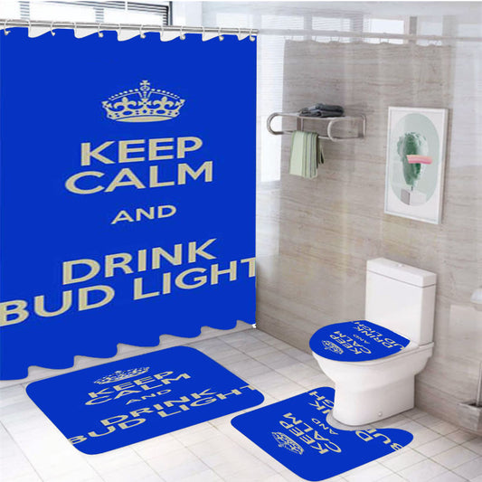 Keep Calm Drink Bud Light 4Pcs Bathroom Set Shower Curtain