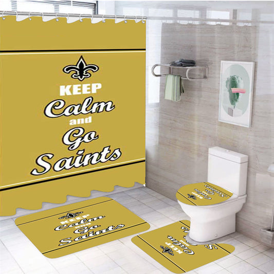 Keep Calm Go Saints 4Pcs Bathroom Set Shower Curtain