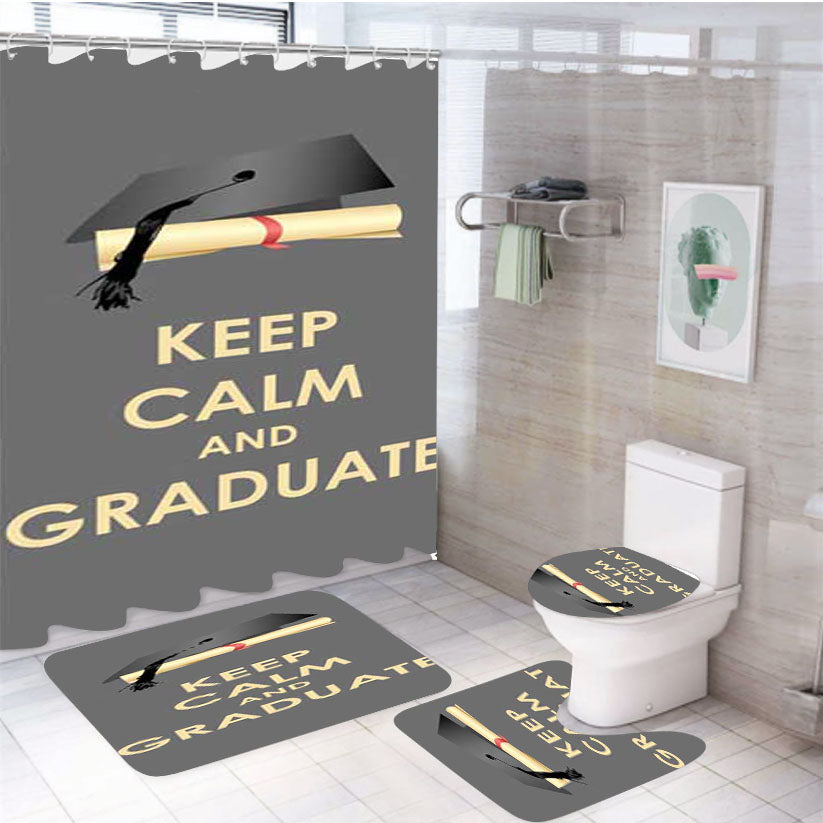 Keep Calm Graduate 4Pcs Bathroom Set Shower Curtain