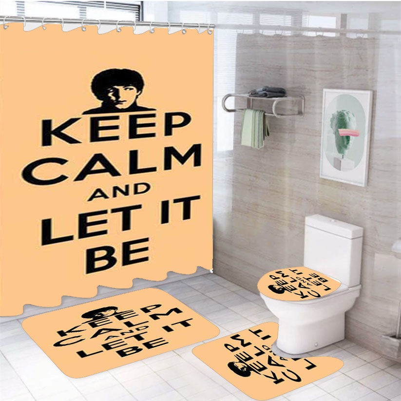 Keep Calm Let It Be 4Pcs Bathroom Set Shower Curtain