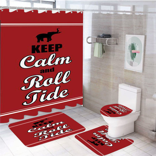 Keep Calm Roll Tide 4Pcs Bathroom Set Shower Curtain
