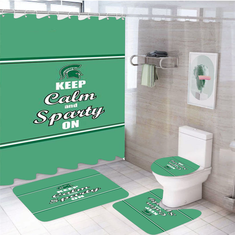 Keep Calm Sparty On 4Pcs Bathroom Set Shower Curtain