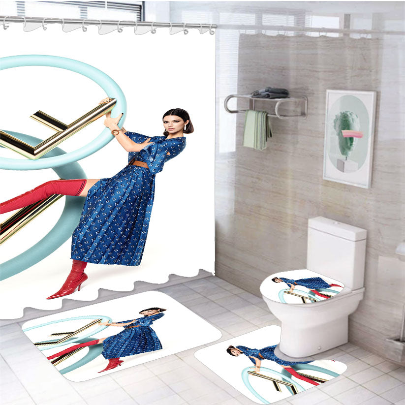 Kendall Jenner 4Pcs Bathroom Set Shower Curtain
