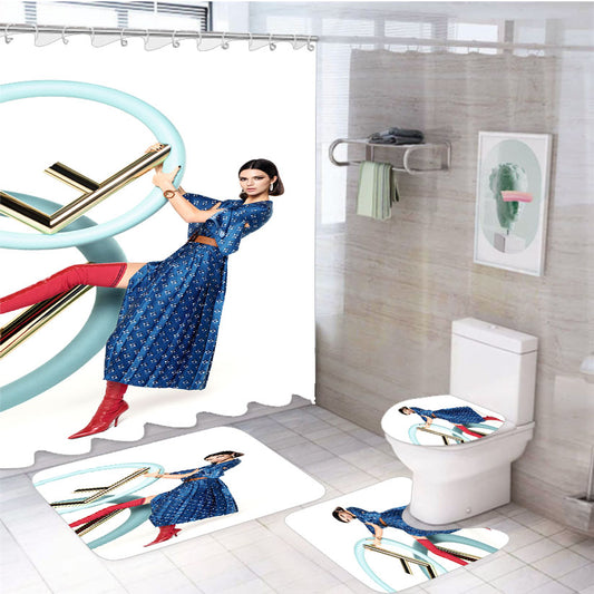 Kendall Jenner 4Pcs Bathroom Set Shower Curtain