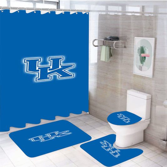 Kentucky Wildcats 4Pcs Bathroom Set Shower Curtain