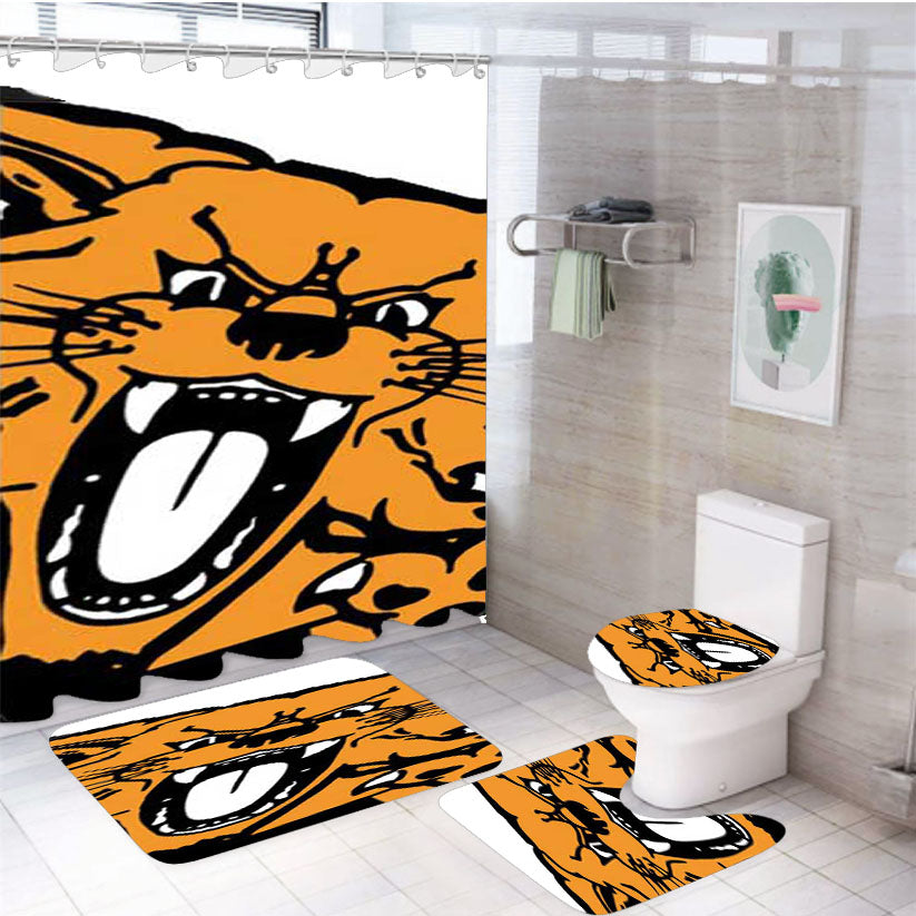 Kentucky Wildcats Big Cat 4Pcs Bathroom Set Shower Curtain
