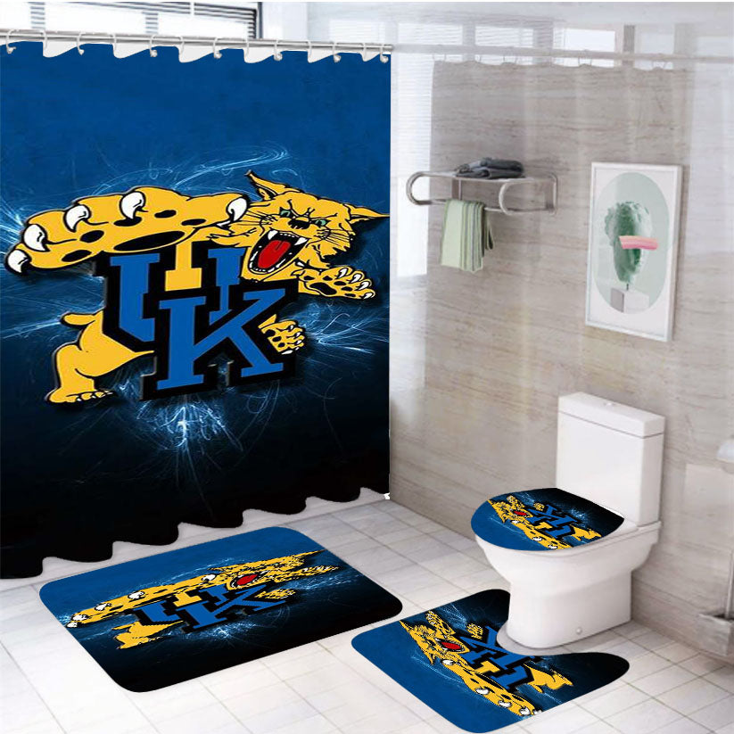 Kentucky Wildcats Football 4Pcs Bathroom Set Shower Curtain