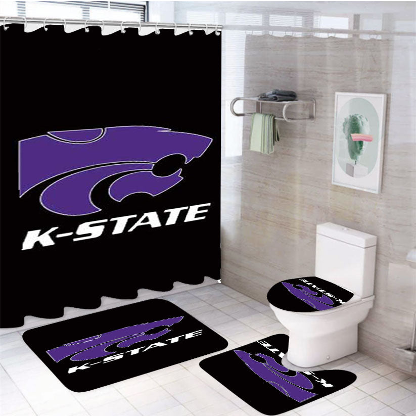 Kentucky Wildcats K State 4Pcs Bathroom Set Shower Curtain