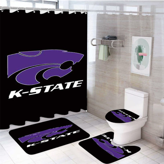 Kentucky Wildcats K State 4Pcs Bathroom Set Shower Curtain