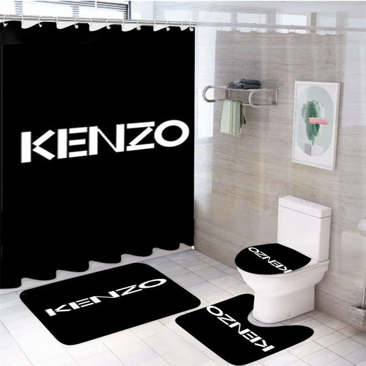 Kenzo Logo 4Pcs Bathroom Set Shower Curtain