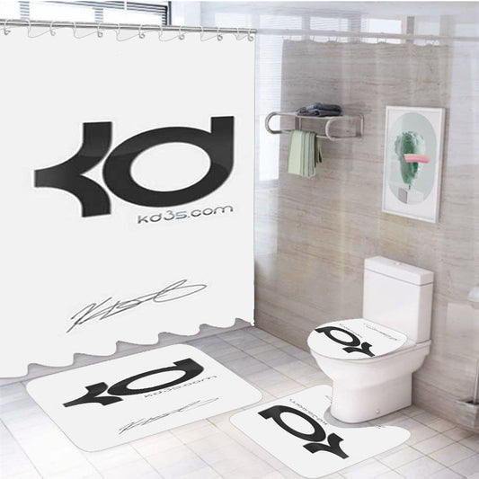 Kevin Durant Logo On Wht 4Pcs Bathroom Set Shower Curtain