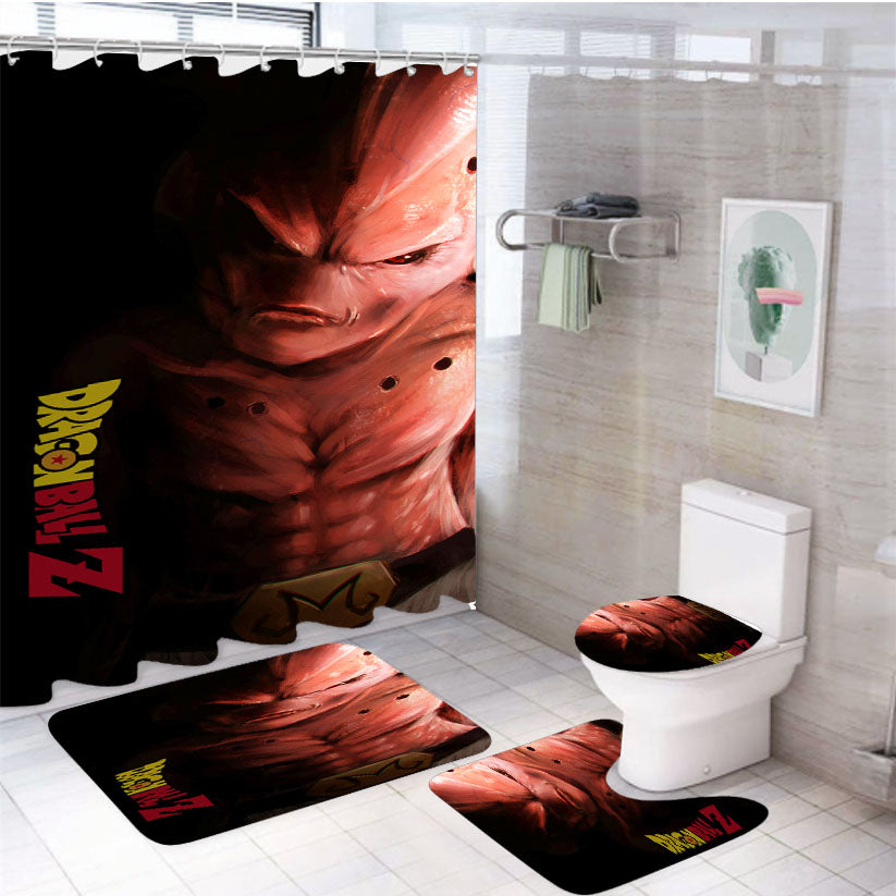 Kid Buu Dragon Ball Z 4Pcs Bathroom Set Shower Curtain