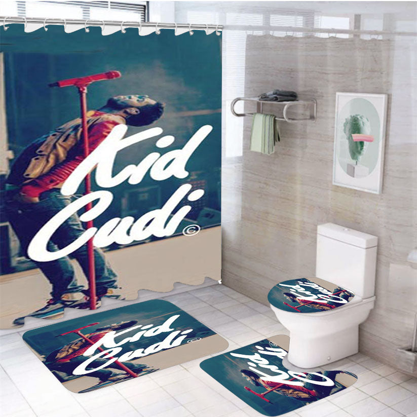 Kid Cudi Red Mike 4Pcs Bathroom Set Shower Curtain