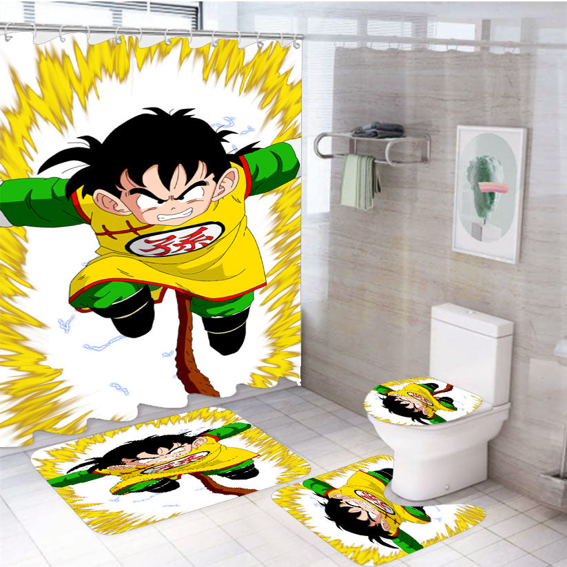 Kid Gohan Hidden Power 4Pcs Bathroom Set Shower Curtain