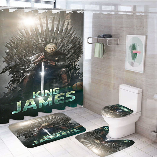 King Lebron James Game Of Thrones Nba 4Pcs Bathroom Set Shower Curtain
