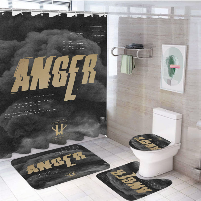 Kobe Bryant Anger Herovillain 4Pcs Bathroom Set Shower Curtain