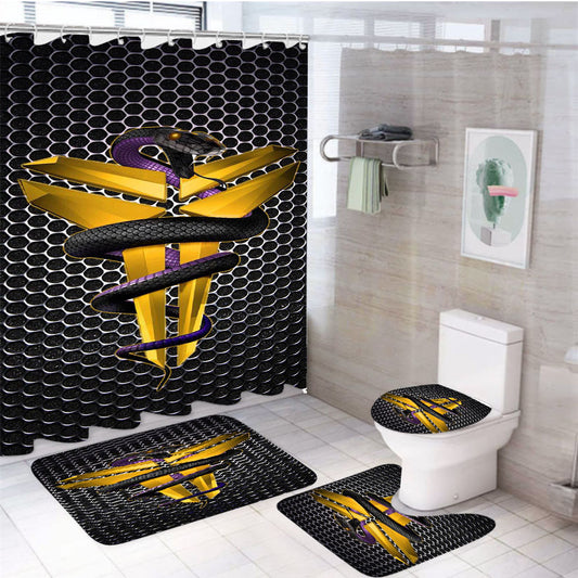 Kobe Bryant Black Mamba 4Pcs Bathroom Set Shower Curtain