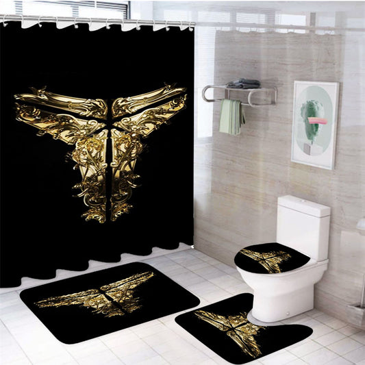 Kobe Bryant Black Mamba Logo 4Pcs Bathroom Set Shower Curtain