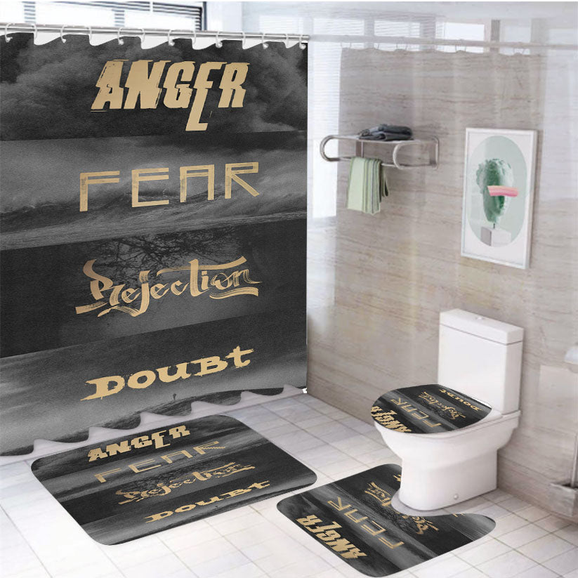 Kobe Bryant Herovillain Collage 4Pcs Bathroom Set Shower Curtain