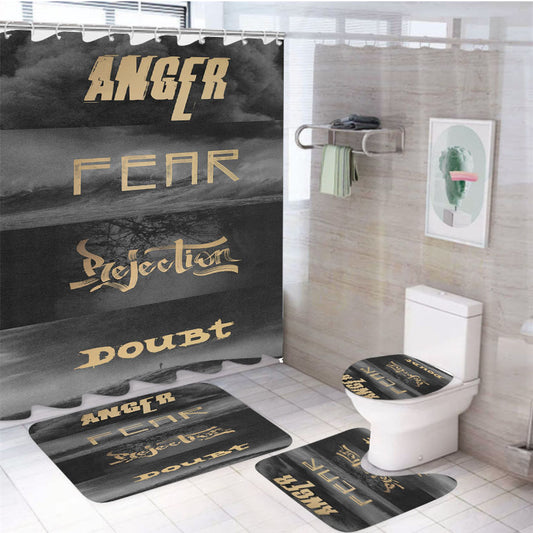 Kobe Bryant Herovillain Collage 4Pcs Bathroom Set Shower Curtain