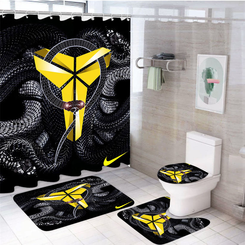 Kobe Bryant Nike Snake Logo 4Pcs Bathroom Set Shower Curtain