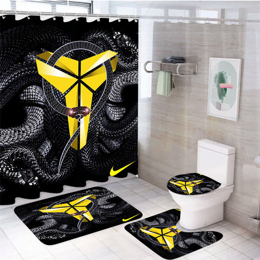 Kobe Bryant Nike Snake Logo 4Pcs Bathroom Set Shower Curtain