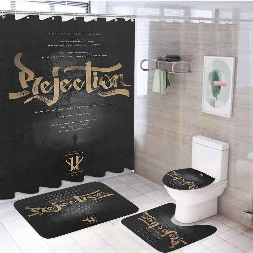 Kobe Bryant Rejection Herovillain 4Pcs Bathroom Set Shower Curtain
