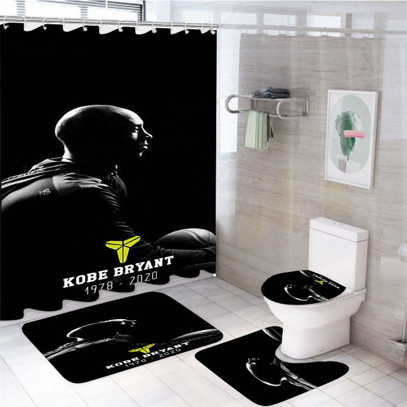 Kobe Bryant Rip Black Mamba 4Pcs Bathroom Set Shower Curtain