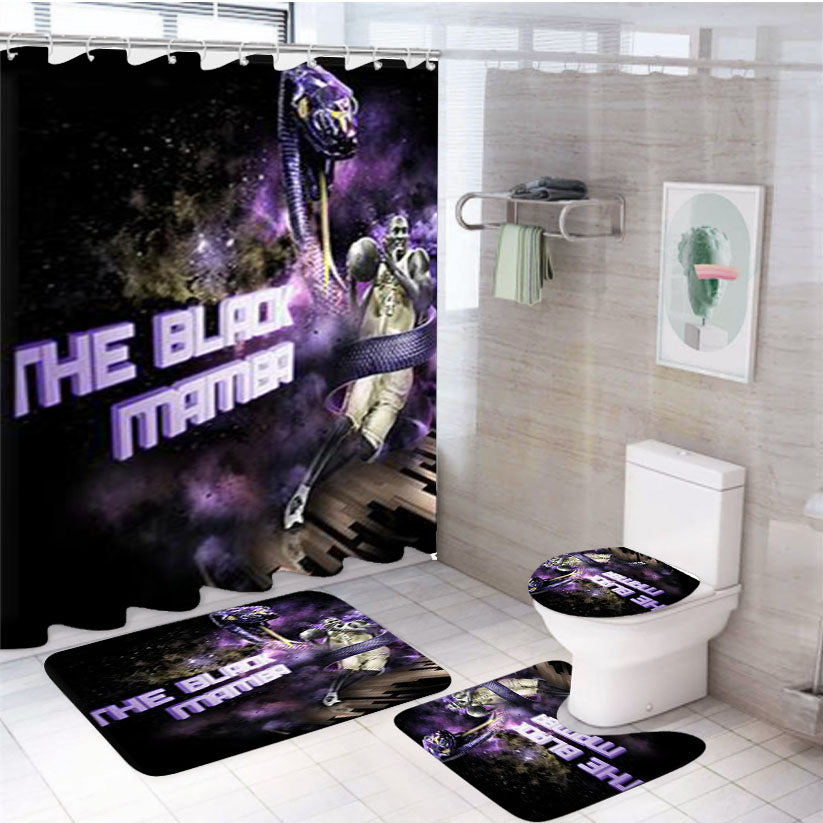 Kobe Bryant The Black Mamba 4Pcs Bathroom Set Shower Curtain