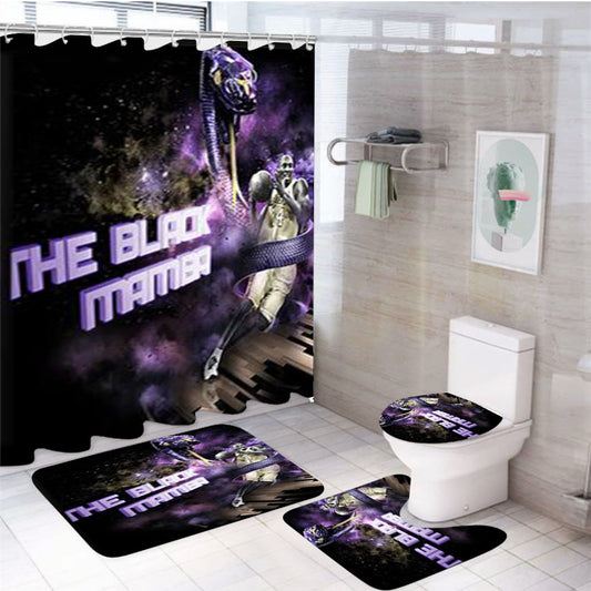 Kobe Bryant The Black Mamba 4Pcs Bathroom Set Shower Curtain