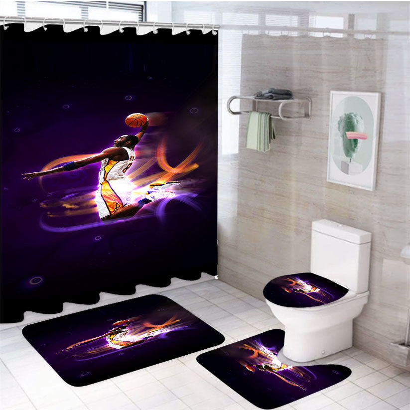 Kobe Slamdunk Glowing 4Pcs Bathroom Set Shower Curtain