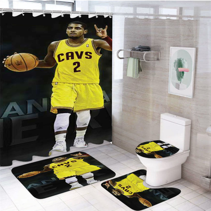 Kyrie Irving Horns Grey 4Pcs Bathroom Set Shower Curtain