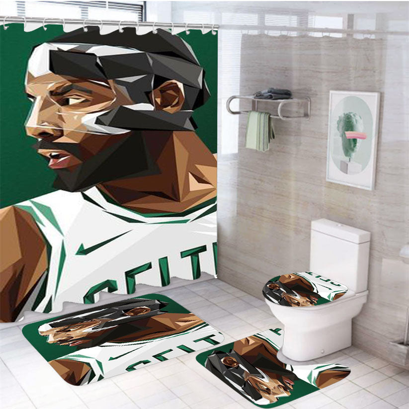 Kyrie Irving Mask 4Pcs Bathroom Set Shower Curtain