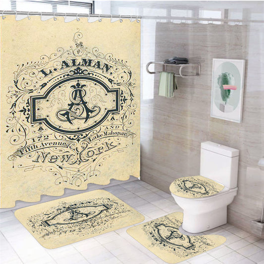 L Alman New York 4Pcs Bathroom Set Shower Curtain