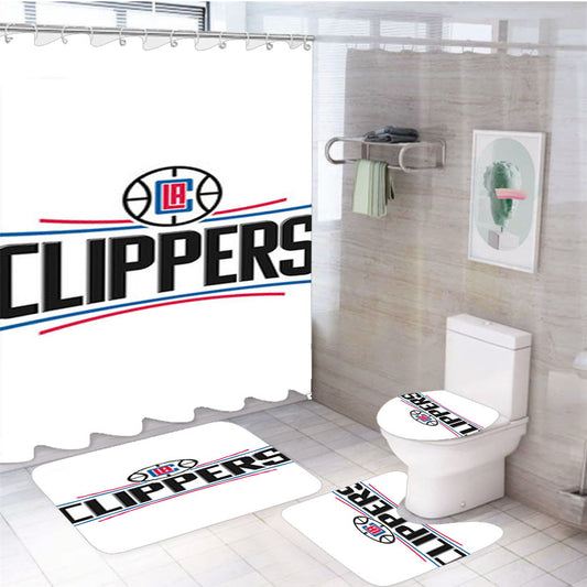 La Clippers Baseball Logo 4Pcs Bathroom Set Shower Curtain