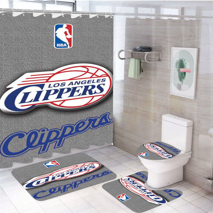 La Clippers Logo 4Pcs Bathroom Set Shower Curtain