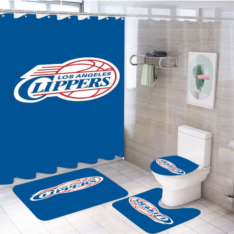 La Clippers Logo On Blue 4Pcs Bathroom Set Shower Curtain