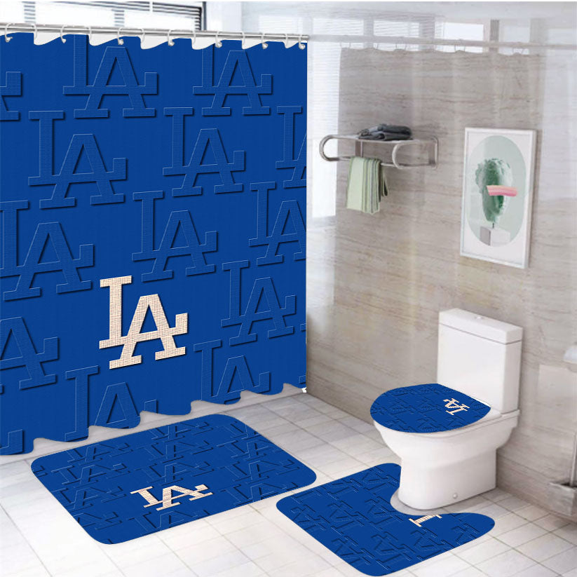 La Dodgers 3D 4Pcs Bathroom Set Shower Curtain