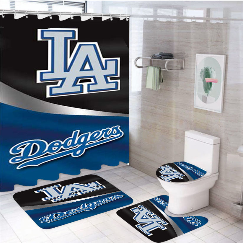 La Dodgers Cloth Logo 4Pcs Bathroom Set Shower Curtain