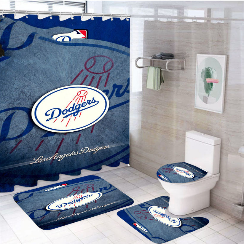 La Dodgers Mlb 2 4Pcs Bathroom Set Shower Curtain