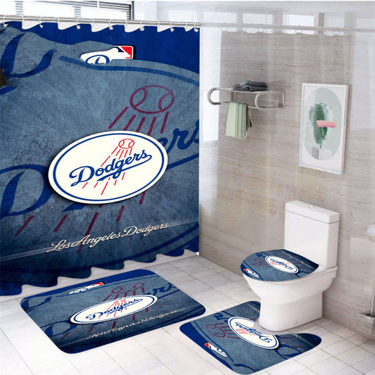 La Dodgers Mlb 2 4Pcs Bathroom Set Shower Curtain