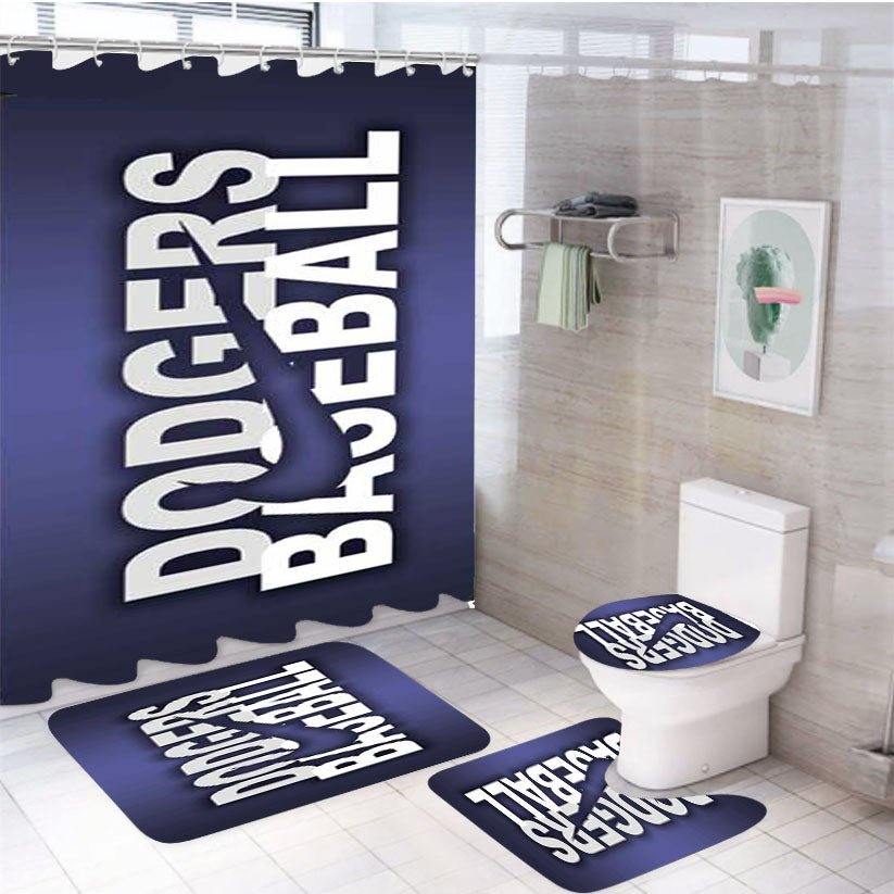 La Dodgers Nike Fade 4Pcs Bathroom Set Shower Curtain