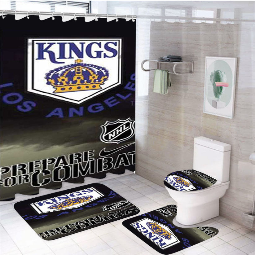 La Kings Prepare 4Pcs Bathroom Set Shower Curtain