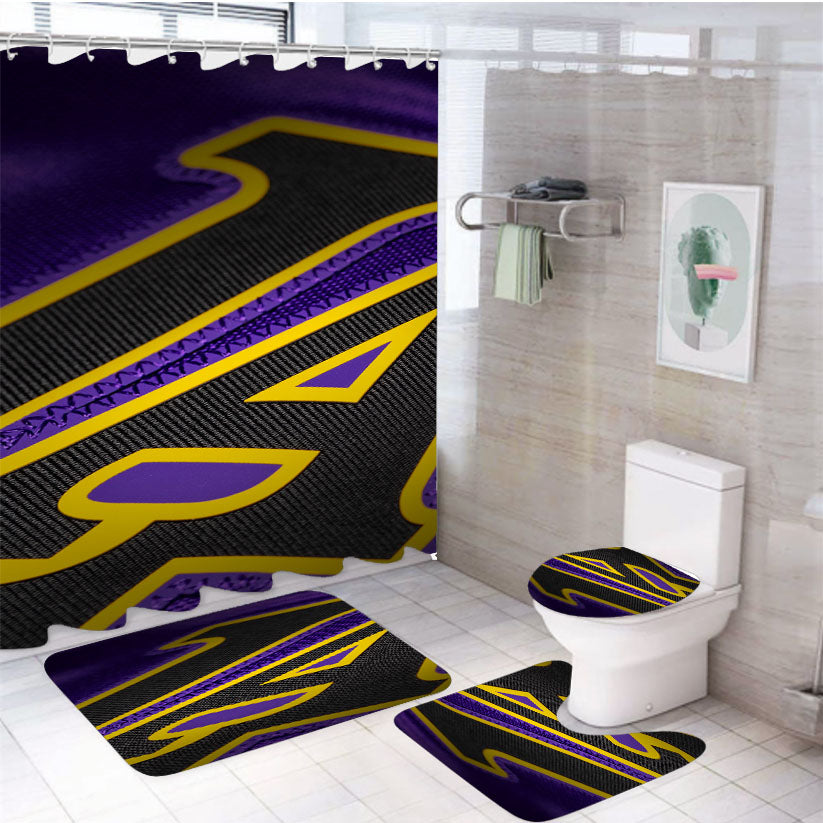 La Lakers Club 4Pcs Bathroom Set Shower Curtain