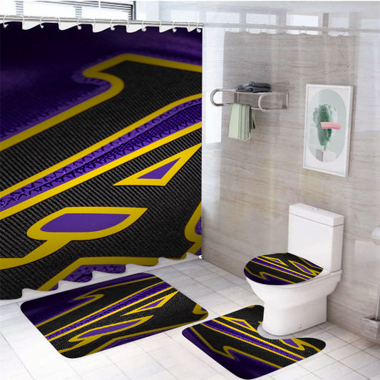 La Lakers Club 4Pcs Bathroom Set Shower Curtain