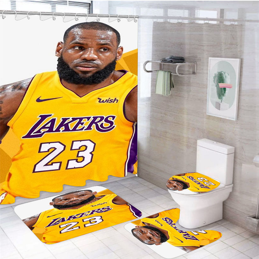 Lakers 23 Number La 4Pcs Bathroom Set Shower Curtain