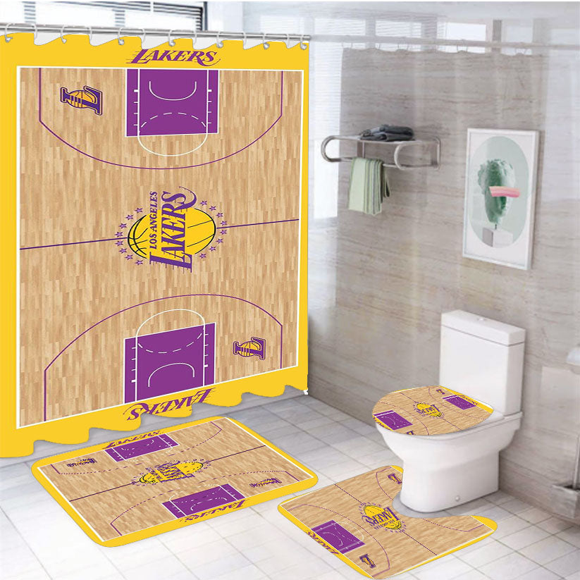 Lakers Los Angeles Basket 4Pcs Bathroom Set Shower Curtain