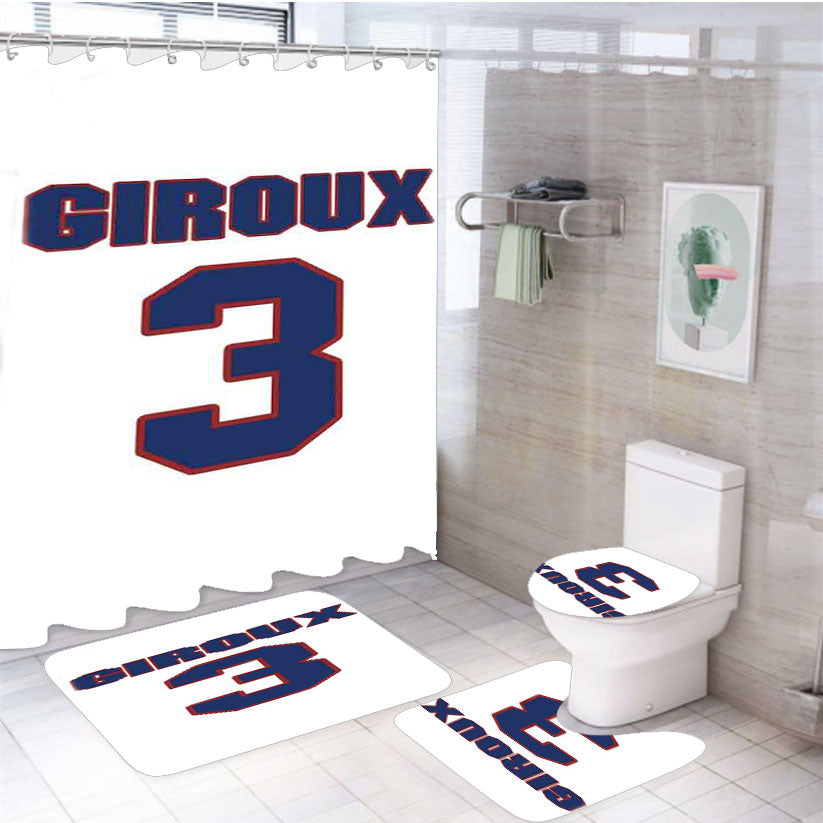 Larry Giroux National Hockey 4Pcs Bathroom Set Shower Curtain