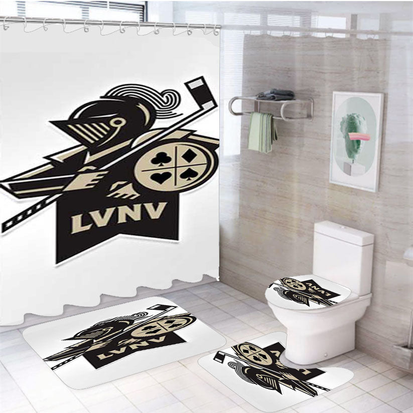 Las Vegas Black Knights Logo Banner 4Pcs Bathroom Set Shower Curtain